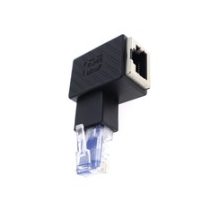 Right Angle RJ45 Cat 5e 6e Cat7 Male to Female Lan Ethernet Network Adapter rt