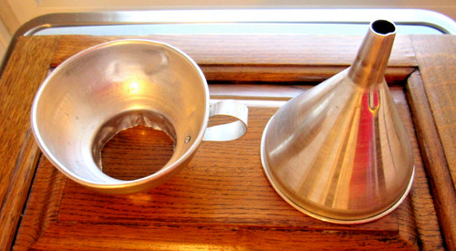 Vintage CANNING Funnel Aluminum with Handle 50’ s and a Aluminum Funnel