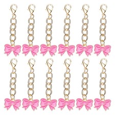 12Pcs Rose Red Party Favors Bow Key Chain, Key Ring Bows Keychain Charm, Solid