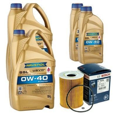 BOSCH Inspektionspaket 12L RAVENOL SSL 0W-40 für Mercedes GL-Klasse X164