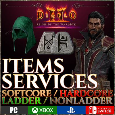 #ad #ad DIABLO 2 ITEMS ACT CARRY RUNES UNIQUES REIGN OF THE WARLOCK D2R LADDER S13 ROTW $24.99