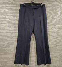 Pendleton SZ 14 Dark Blue Flat Front Straight Leg Lined Wool Stretch Dress Pants