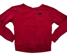Nike Sportswear Essential Fleece Crewneck Sweatshirt Womens XS Red BV4110-690