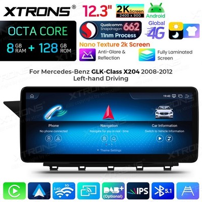 Android 14 for Mercedes GLK X204 12.3'' 2K Nano Screen 8GB 128GB Qualcomm CarPlay