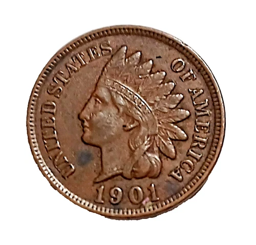 1901 Indian Head Penny Cent US Coin. Free Shipping.    Q5