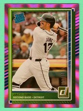 2025 Donruss 52 Jace Jung Rated Rookie Pink Laser 2/50 RC Detroit Tigers SP