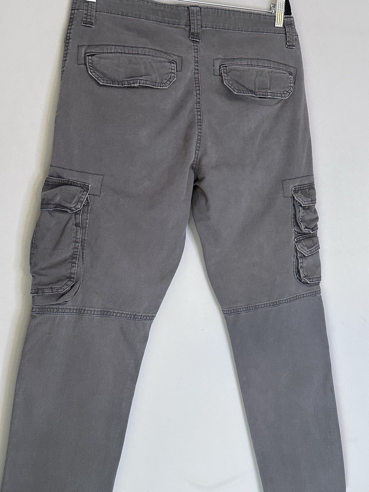 Wrangler Cargo Pants W34 L28 Grey Regular Taper Utility Combat Trousers Men’s image 9