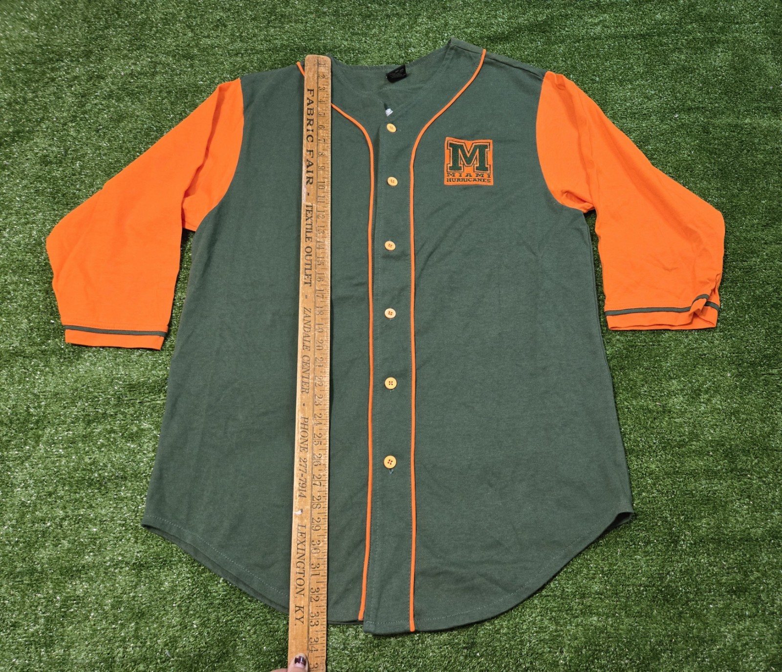 Maglietta maglia baseball vintage prima fila Miami Hurricanes GRANDE