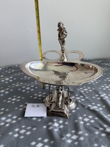 Antiguo centro de mesa Wilcox Silver Plate Co. enchapado cuádruple 0930 - Imagen 9 de 10