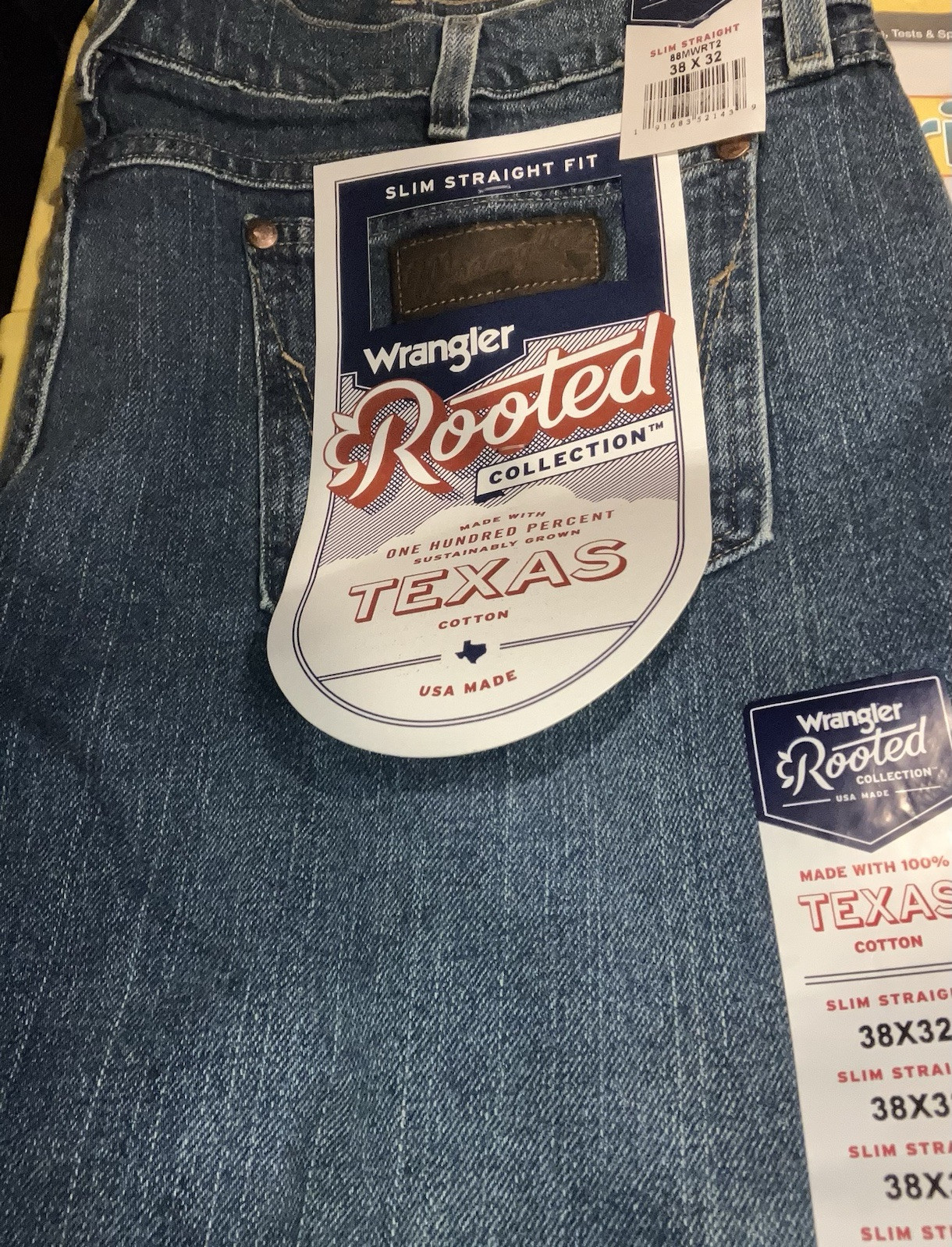 38x32 Wrangler Rooted Collection Texas, Made In USA