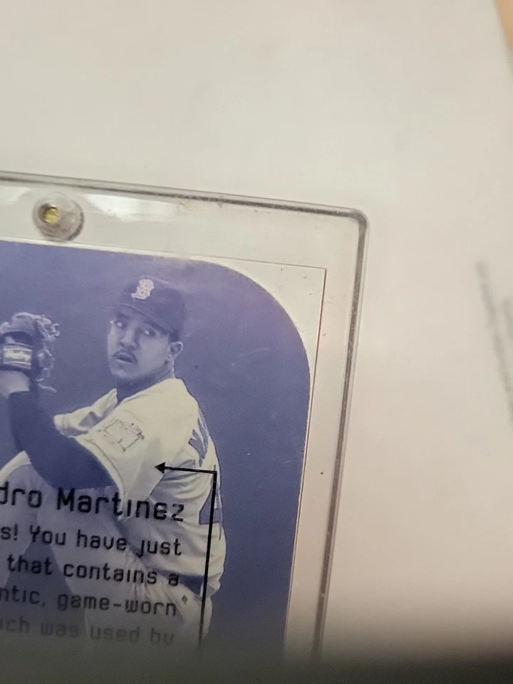 2000 Fleer Ultra Feel The Game #5 Of 15 FG PEDRO MARTINEZ Game Used Jersey !! - Image 2 of 4