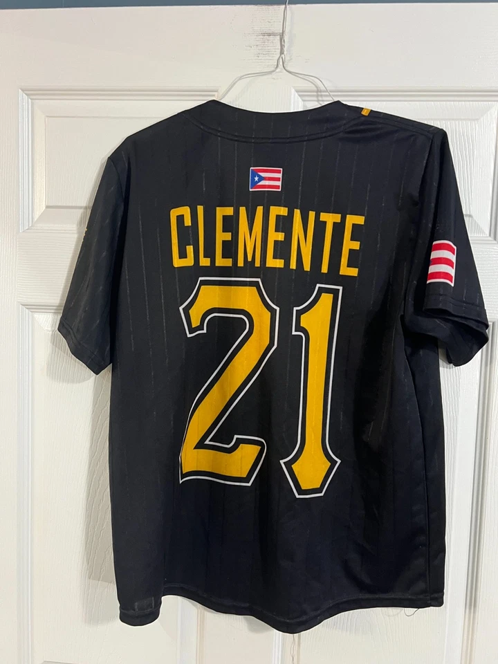 Jersey Puerto Rico Roberto Clemente Negro #21 Orgullo Puertorriqueño L Foto 2 de 3