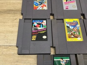 Nintendo NES 14 Game Lot Hockey, Taboo, Baseball, Three Stooges Etc