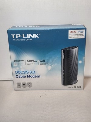 TP-Link TC-7610 DOCSIS 3.0 Cable Modem with Power Adapter   Xfinity Spectrum Cox