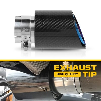 Carbon Fiber Stainless Burnt Exhaust Pipe Tip For KIA Stinger 2.5'' ID to 3.5'' OD