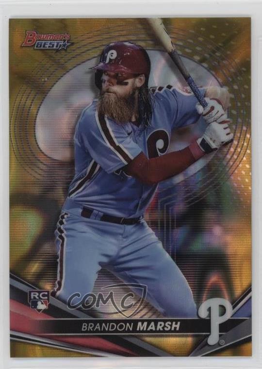 2022 Bowman's Best Gold Lava Refractor 11/75 Brandon Marsh #51 08vx