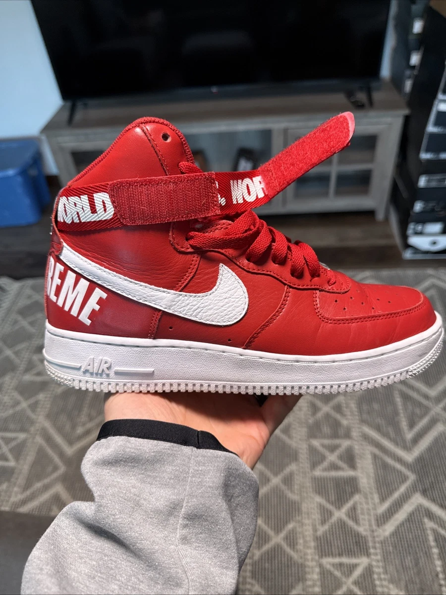 Preços baixos em Nike Air Force 1 Supreme High Red | eBay