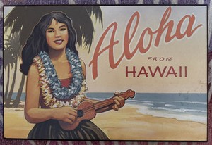 Aloha From Hawaii Wooden Wall Sign Home Tiki Bar Decor