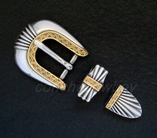 WESTERN ANTIQUE GOLD BELT BUCKLE SET FITS 3/4" BELT for 19mm strap Buckle Set