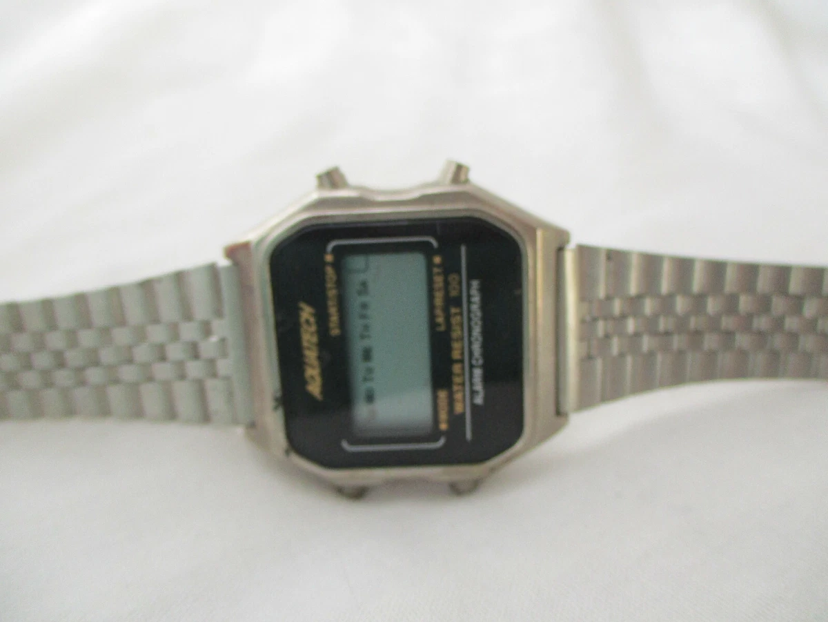 Digital watch with metal band sale