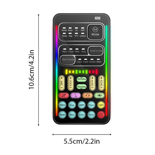 Changeur de voix appareil de changement de voix portable avec 8 effets sonores colorés J9B6 - Photo 2/11