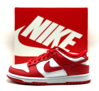 NEW* Youth Grade-School Nike Dunk Low (GS) White/Red (FB9109