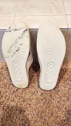 ECCO Flowt Luxe Leather Women's Size EU 42 US 11 White Comfort Slide Sandal - Picture 4 of 6