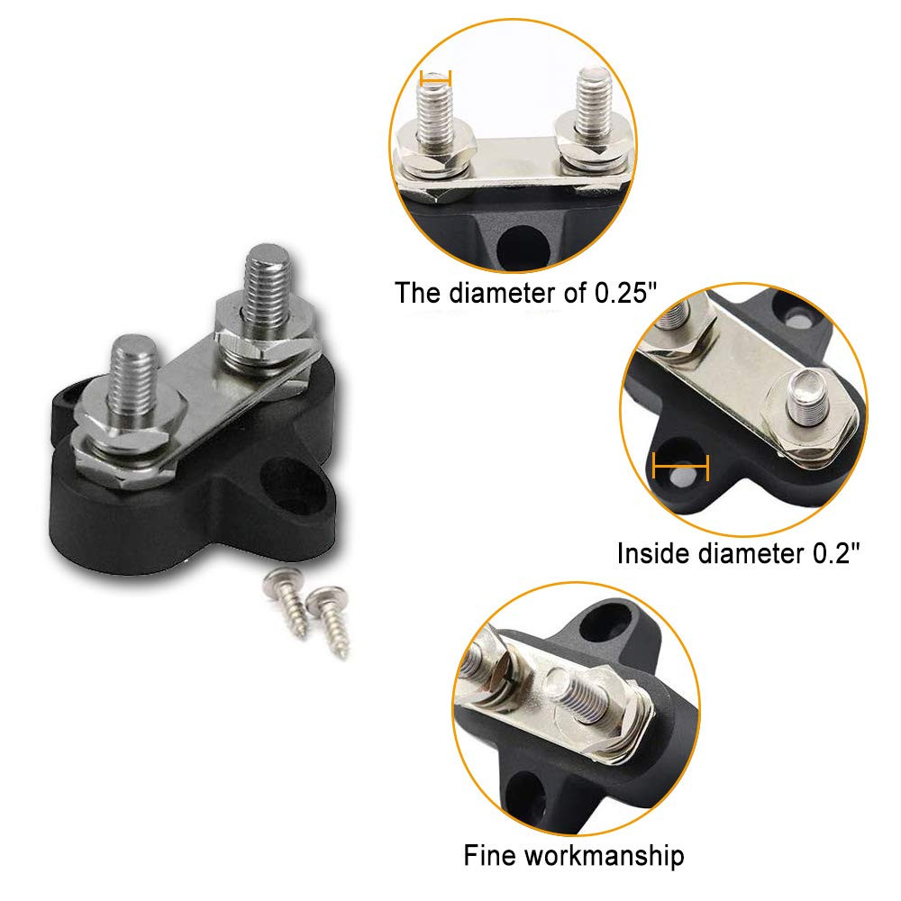 Bus Bar Terminal Block Power Stud Battery Junction Post 1/4 Power Distribution
