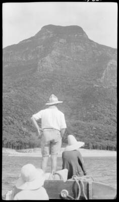 Lord Howe Island Unidentified man standing on the end of a boat wi - Old Photo