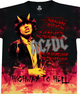 Acdc Ac/Dc Highway To Hell Tie Dye Music Young Rock Mens Tee T Shirt Size M-2Xl