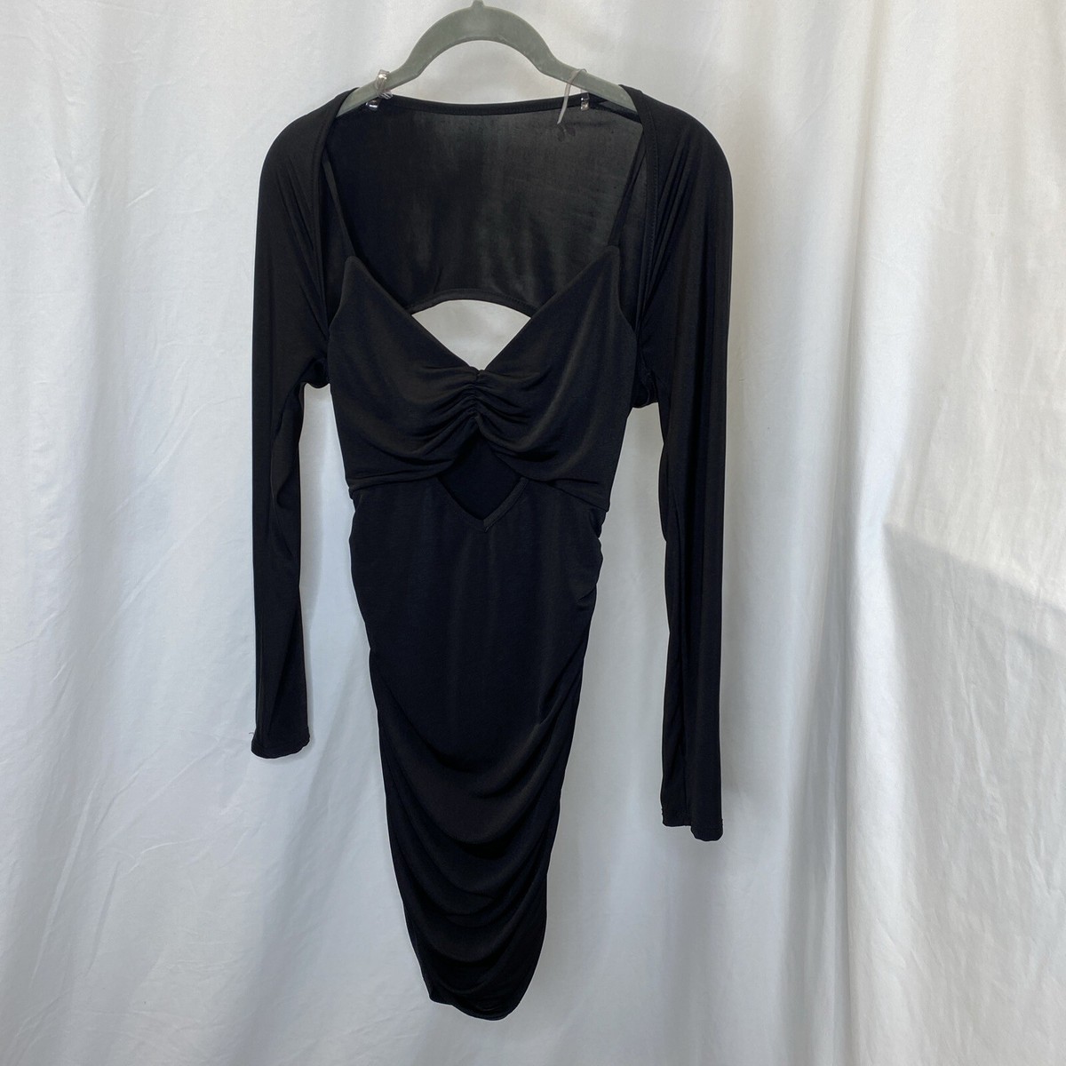 Attirance Women's Large Black Halter Ruched Mini Club Party | eBay
