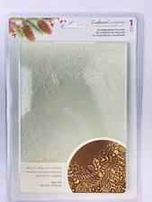 Crafter's Companion - HOLLY AND IVY FRAME - 3D Embossing Folder 5 x 7