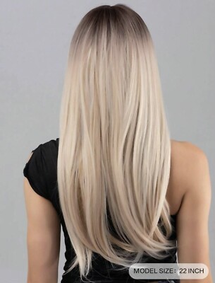 Perruque Longue Bouclé Pratique Monofilament Avec Frange Blonde Cheveux Synthetique Skunwuu23078