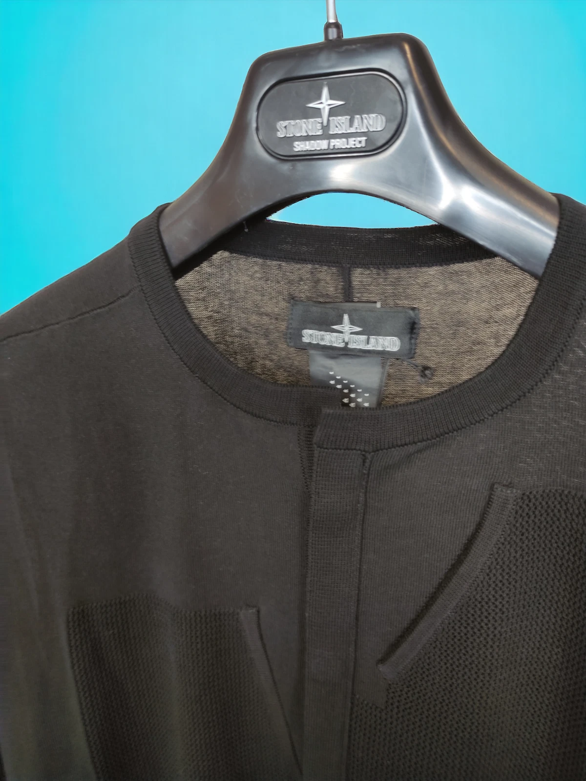 Stone Island Shadow Project tunica tasca a goccia maglia leggera colore nero