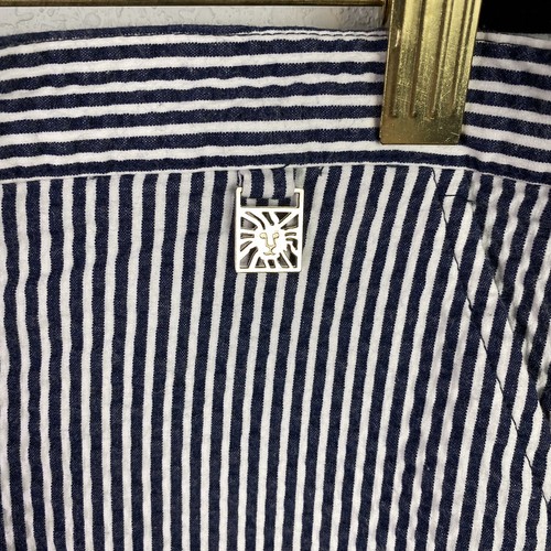 Anne Klein Donna 10 Gonna a Matite Blu e Bianco Stampa Seersucker Tasche - Foto 3 di 6