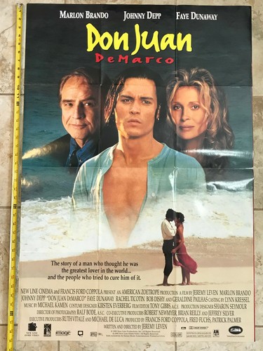 DON JUAN DEMARCO JOHNNY DEPP MARLON BRANDO DUNAWAY ORIGINAL MOVIE POSTER 39x27.
