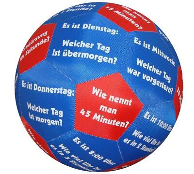 HANDS ON Lernspielball Zeit und Uhrzeit, 32-bedruckte Felder