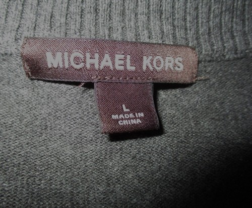 Men's MICHAEL KORS Gray Waffle Long Sleeve 1/2 Zip Sweater Size L - Picture 6 of 6