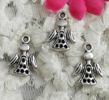 Free Ship 110 pcs Antique silver angel charms 15x11mm H-4241