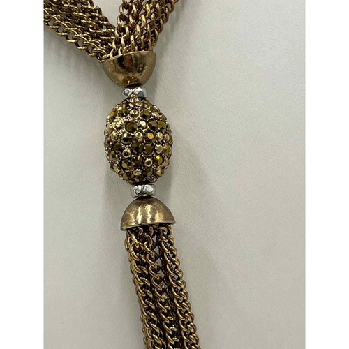 Talbots Gold Tone Multi Strand Long 34" Y Drop Mixed MetalNecklace New - Picture 9 of 10