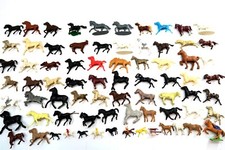 Huge Lot of 75 Vintage Plastic Horses in Various Poses 1960's 1970's era  