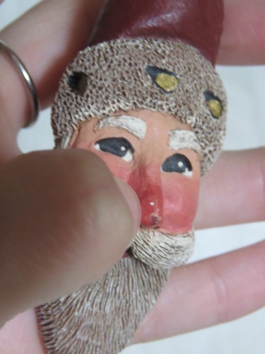 VTG 1991 Gail Laura Primitive Folk Santa Claus Face Christmas Pin Brooch 3.5" - Picture 4 of 13