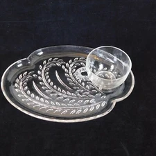 Federal Glass Homestead Hospitality Snack Set Wheat Pattern Replacement 1 Set