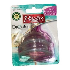 Playtex Drop Ins Naturalatch Silicone Nipples 3-6m Fast Flow BPA-Free New