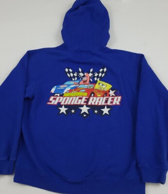 Vintage Y2k SpongeBob SquarePants Racing Hoodie Vtg JH