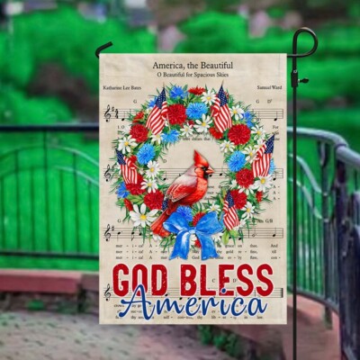 God Bless America 4th Of July Happy Independence Day Flag Graden Flag