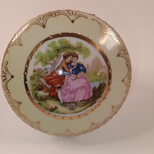 ANTICA SCATOLA PER BICCHIERI PIEDI IN PORCELLANA REALE VIENNA - TELAIO OTTONE ALVEARE #S 8087 - Foto 2 di 5