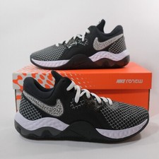 Nike Renew Elevate II Basketball Sneaker Black White Silver CW3406-004 Size 10