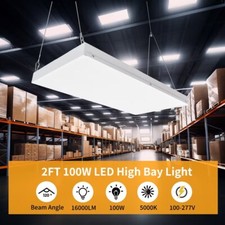 Commercial LED Linear High Bay Shop Light 100W Ceiling Hanging Fixture Lamp ETL