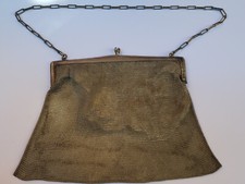 Antique German Mesh Purse Evening Bag with blue stones